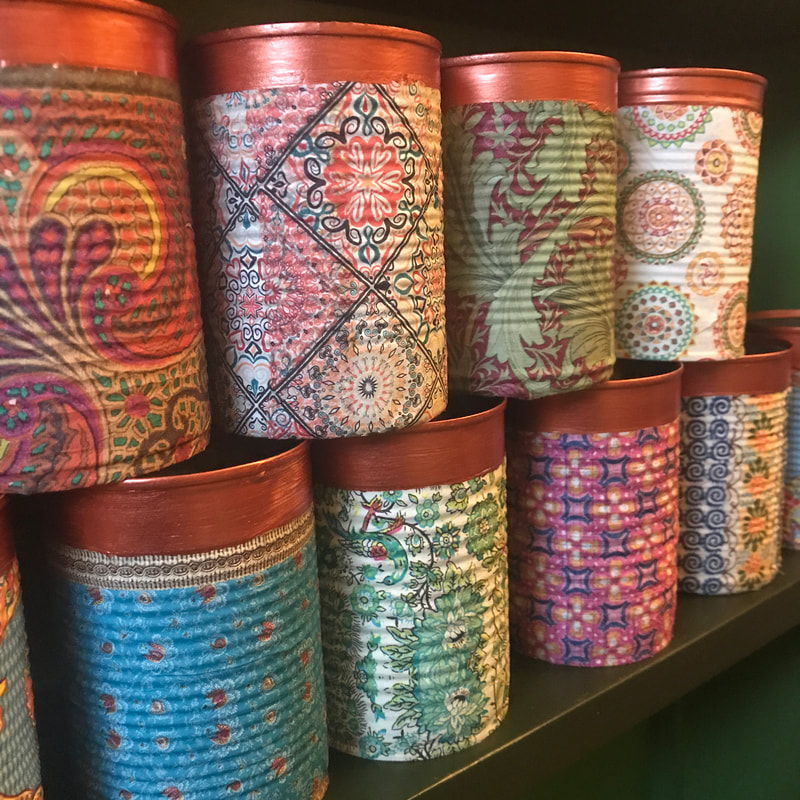 Upcycled candle cans